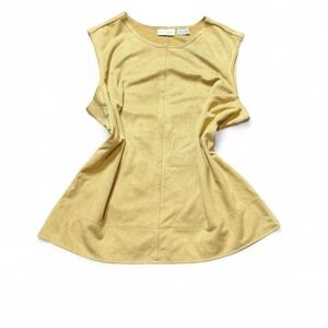Vintage Gold Faux Suede Sleeveless Top